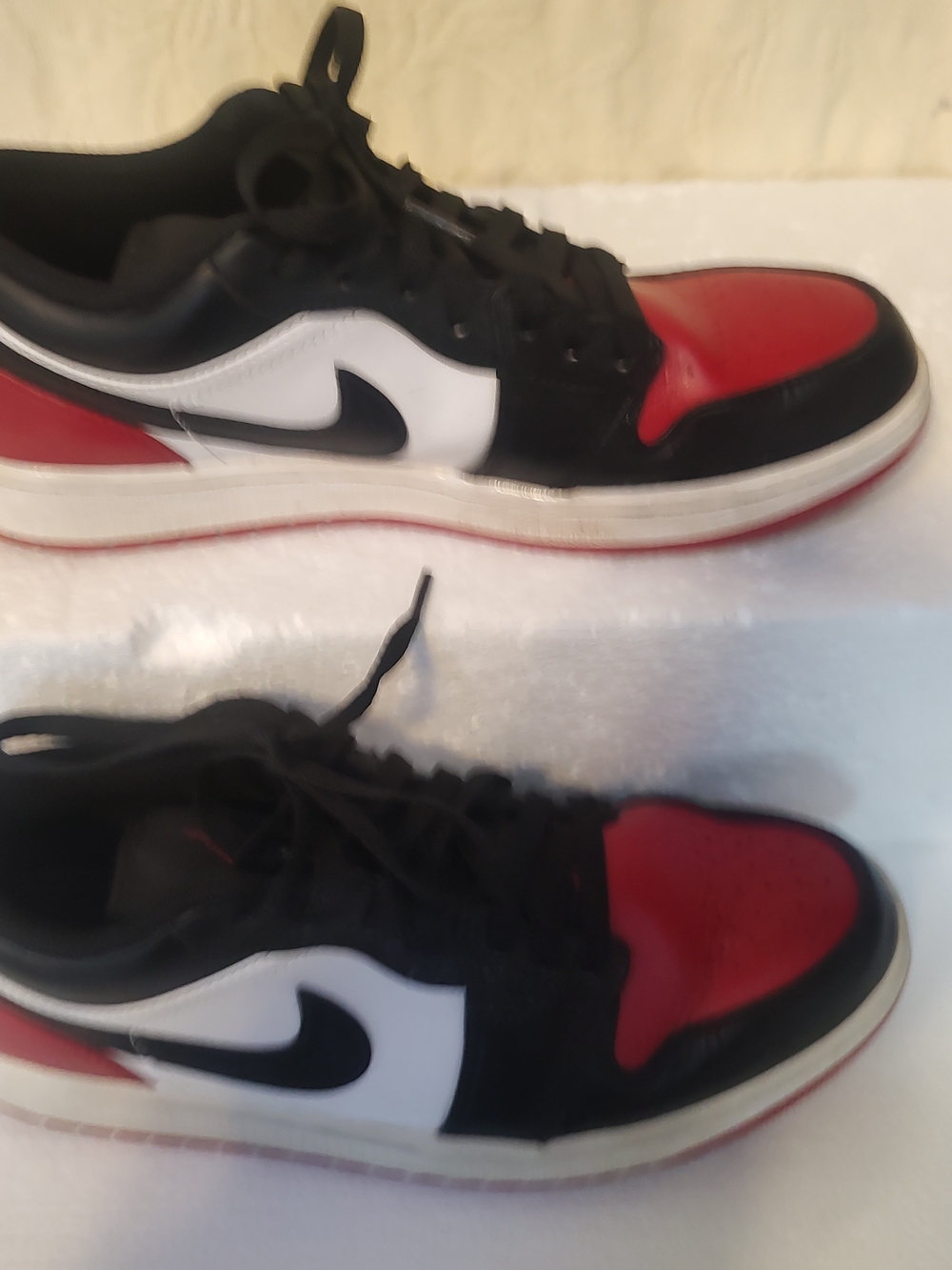Men's Black, Red & White Low-Top Nike Air Jordan Sneakers